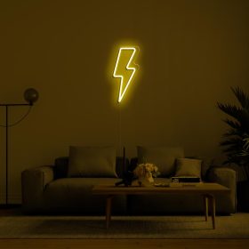 THUNDERBOLT Neon LED Sign 16 Lightningstrike Nighttime Yellow 1000x Fancelite